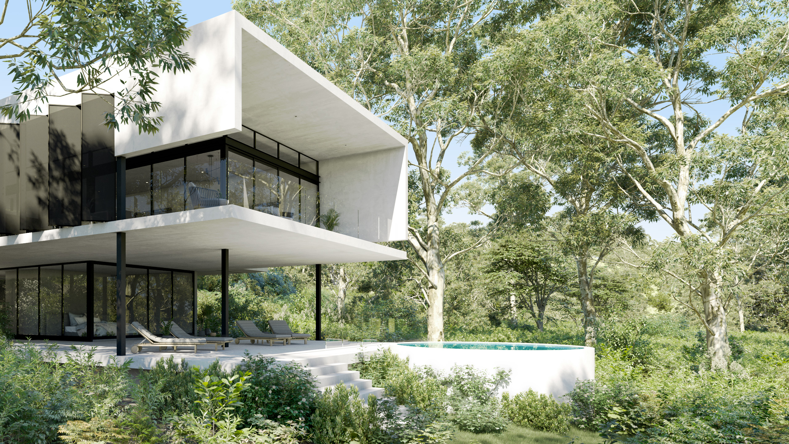 Exterior view of Lake Weyba Lookout – New project building on the Sunshine Coast with sleek design