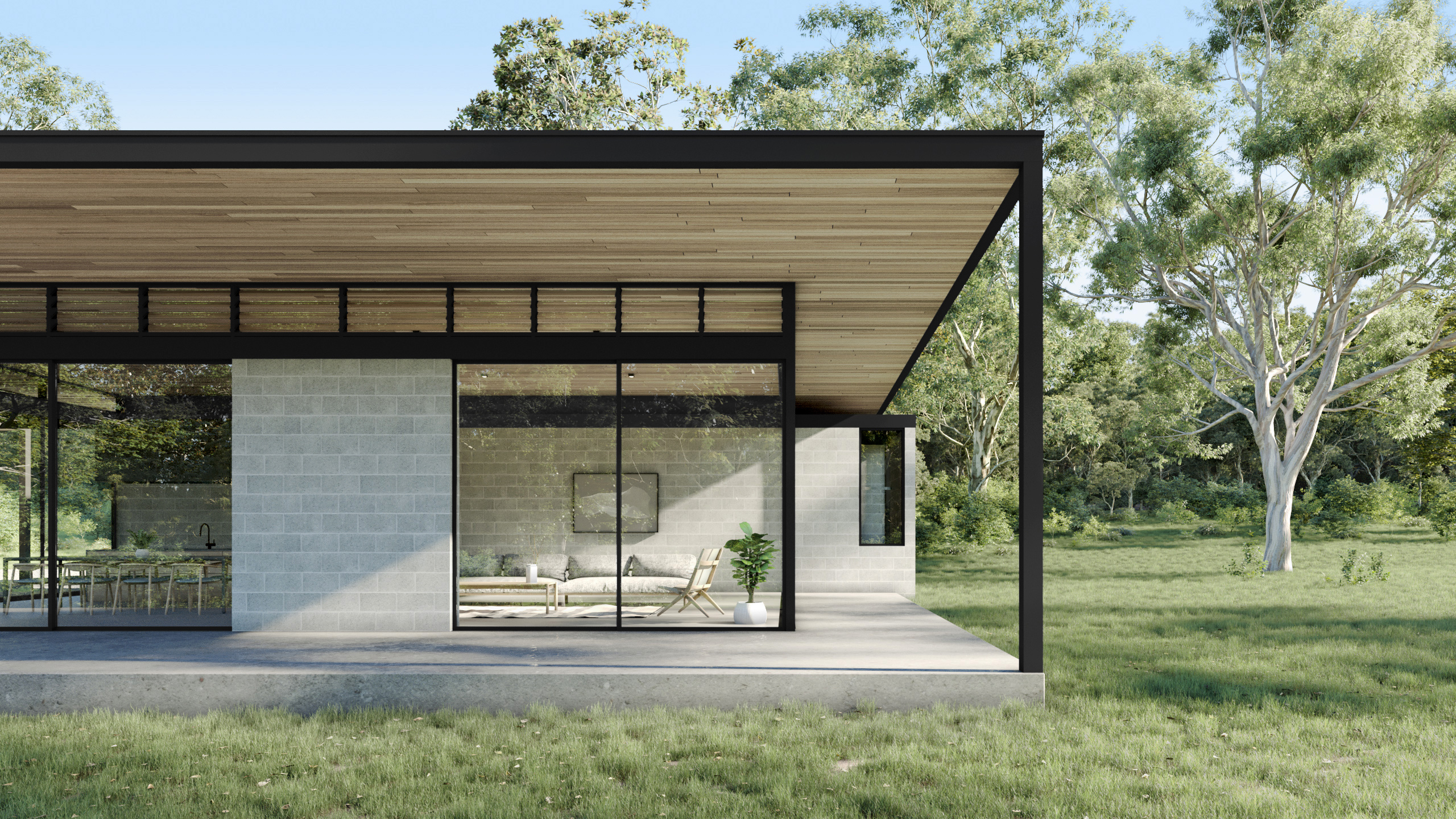 Noosa Hinterland Bushland House exterior – Sleek design with expansive outdoor views